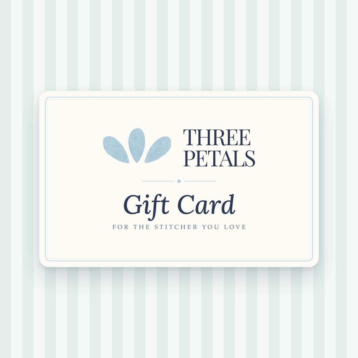 Three Petals Needlepoint gift card