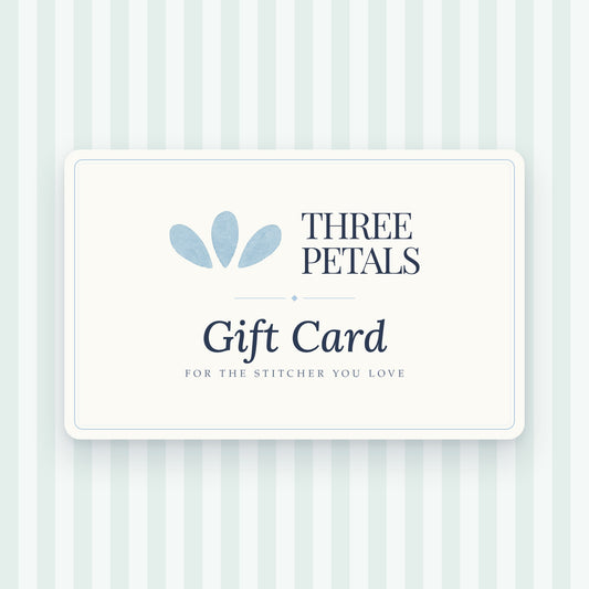 Three Petals Needlepoint gift card